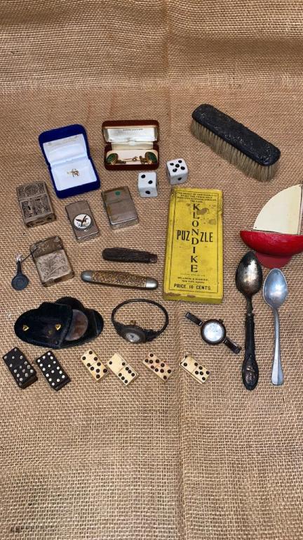 KLONDIKE PUZZLE GAME, LIGHTERS, PEN KNIFE, ETC (1 of 6)