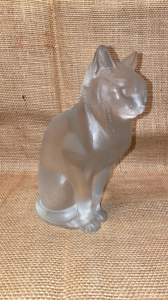 LALIQUE CRYSTAL CAT  ~  8 1/4" TALL (1 of 5)