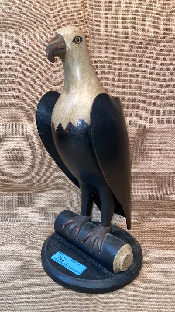 CARVED WOOD STANDING EAGLE (1 of 9)