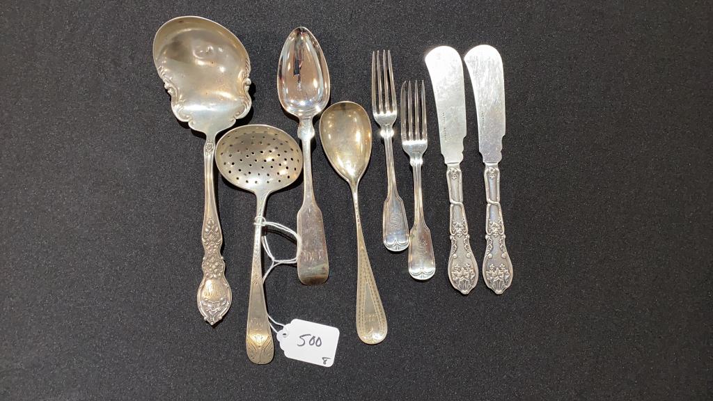8 VARIOUS PCS STERLING & EARLY SILVER FLATWARE (1 of 6)