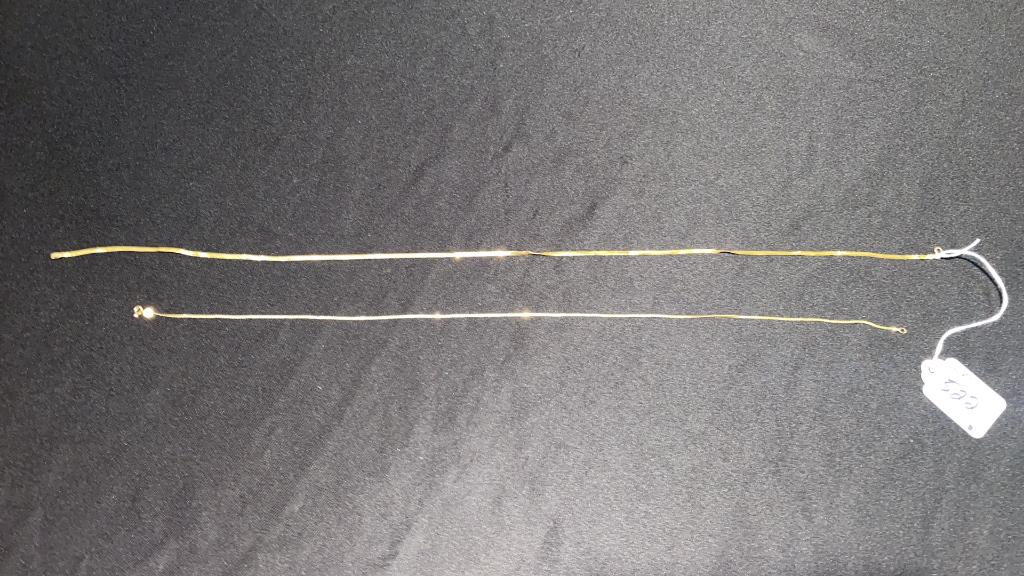 2 - 14KT GOLD CHAINS  ~ 20" & 17" (1 of 4)
