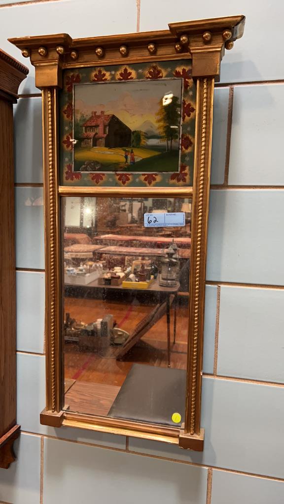 GOLD GILT REVERSE PAINTED MIRROR (1 of 2)