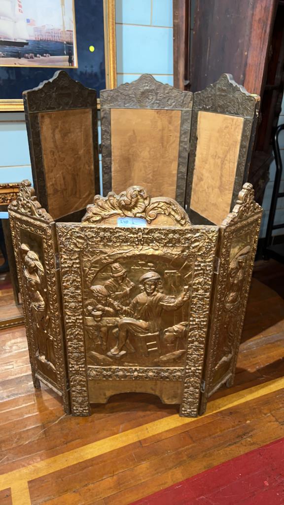 2 BRASS & WOOD FOLDING SCREENS (1 of 7)