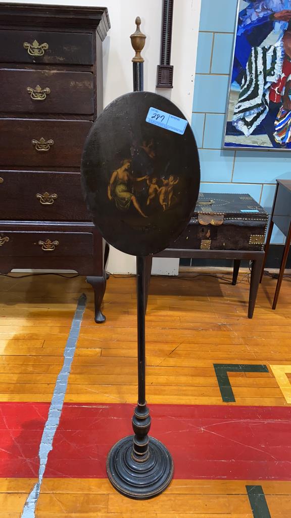 DECORATED FIRE SCREEN ON STAND (1 of 5)