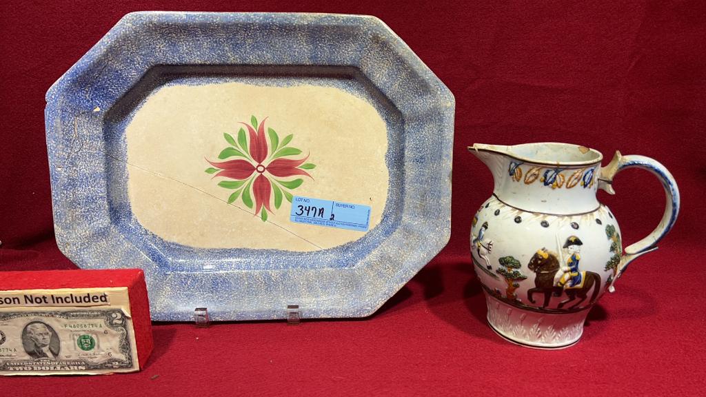 EARLY SOFT PASTE WASHINGTON PITCHER & PLATTER (1 of 8)