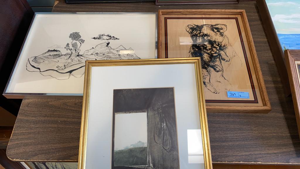 3 VARIOUS FRAMED PRINTS ~ 1 IS WYETH (1 of 4)