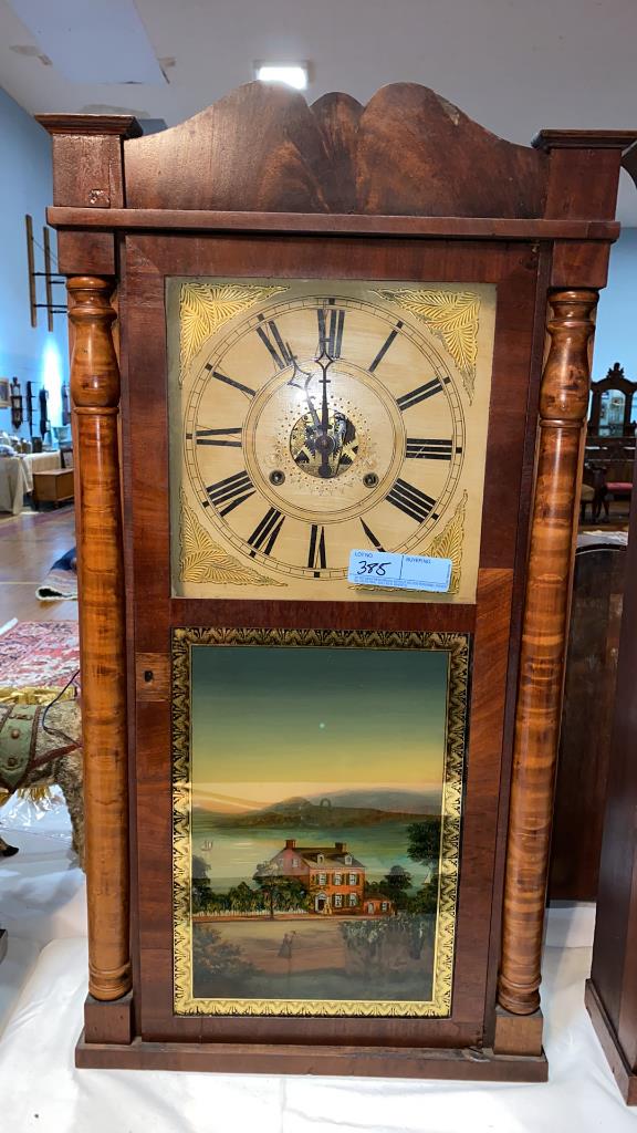 JEROME DARROW MAPLE & MAHOGANY CLOCK (1 of 7)