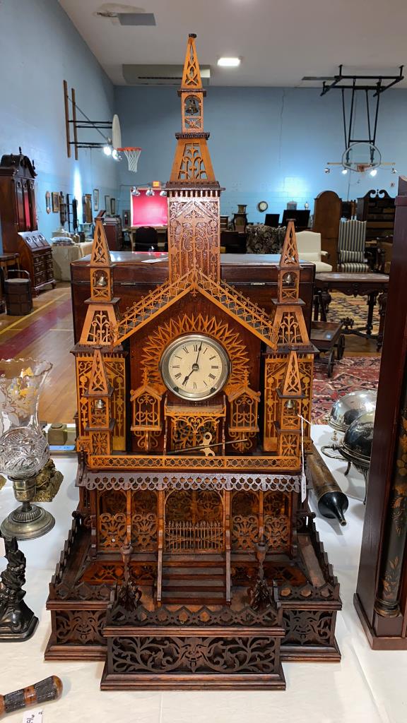 HIGHLY CARVED MANTEL CLOCK (1 of 6)