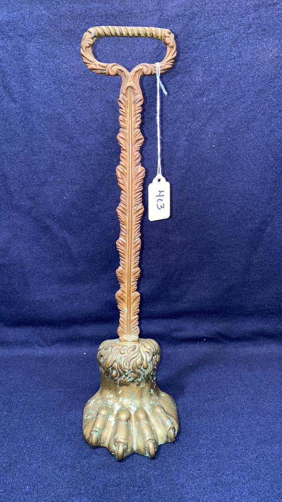ANTIQUE ENGLISH CLAW FOOT DOORSTOP: ~