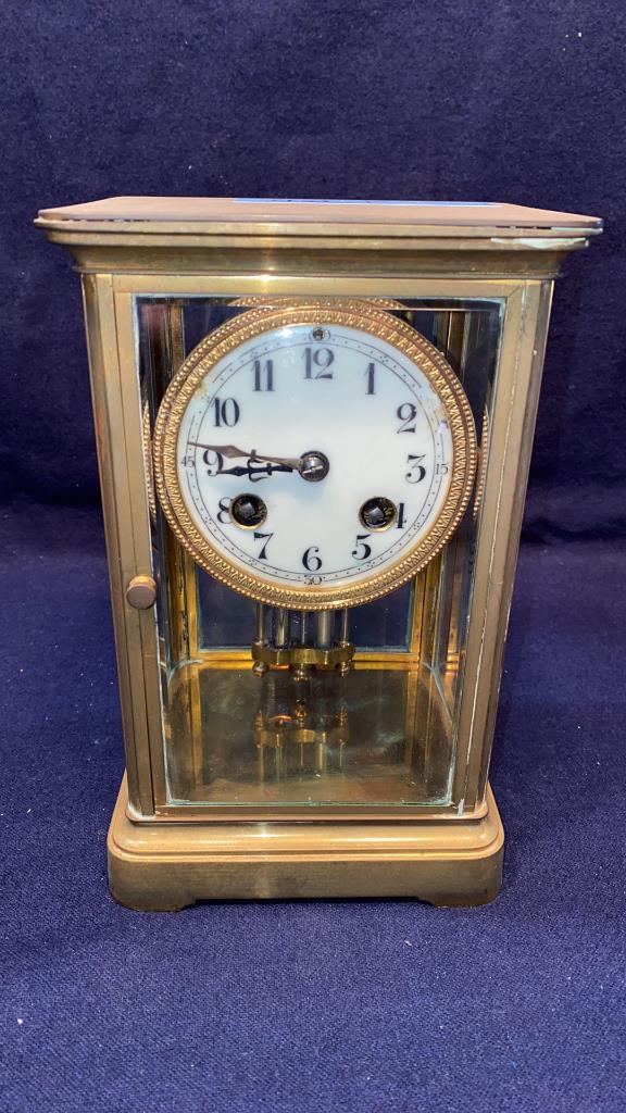 FRENCH BRASS & GLASS CARRIAGE CLOCK (1 of 4)