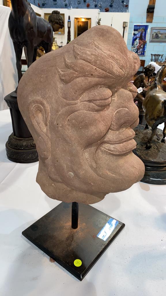 CARVED ORIENTAL STONE HEAD (1 of 4)