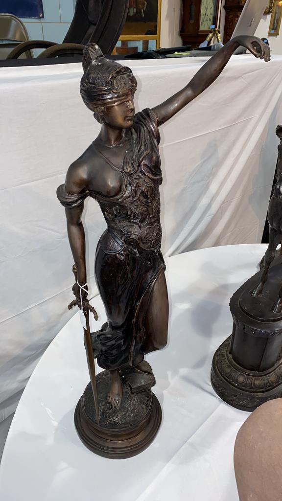 LARGE SIGNED BRONZE OF LADY LIBERTY ~ 34" TALL (1 of 5)