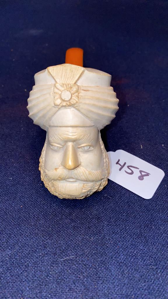 LG CARVED HEAD MEERSHAUM PIPE (1 of 4)