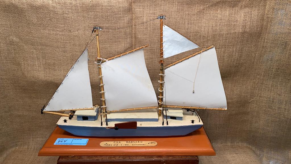 ELLA BARNARD SCHOONER SHIP MODEL: ~