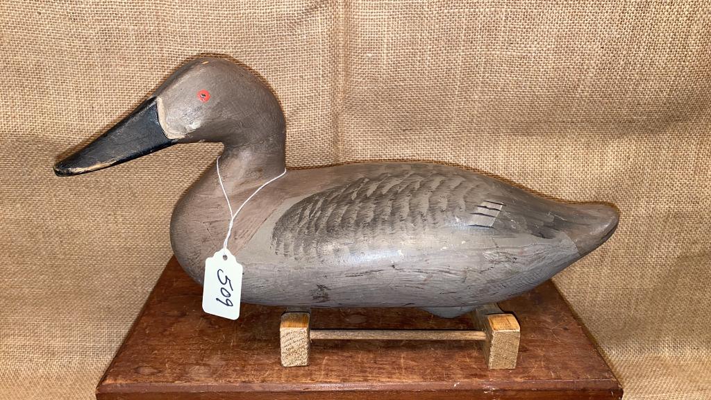 R MADISON MITCHELL HEN CANVASBACK DECOY: WITH TURNED HEAD