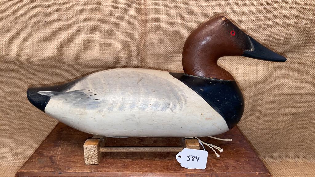 CHARLIE BRYAN CANVASBACK DRAKE DECOY: ~