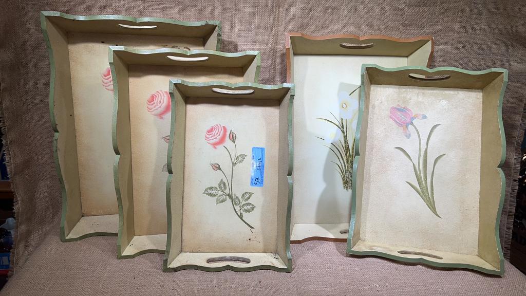 5 VARIOUS DECORATIVE SERVING TRAYS (1 of 4)
