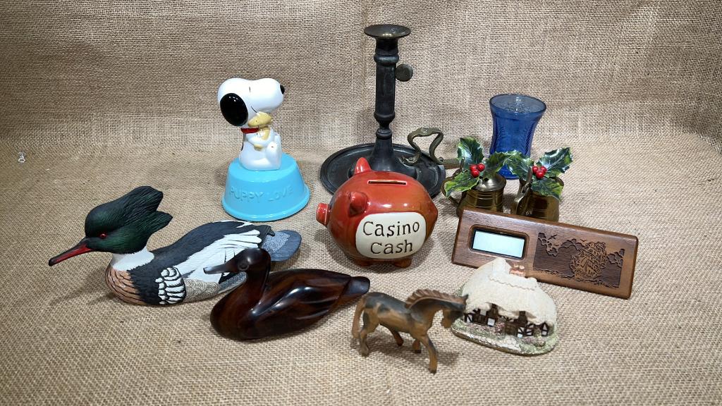 BOX DECOYS, CANDLE STICK, SNOOPY ETC (1 of 3)