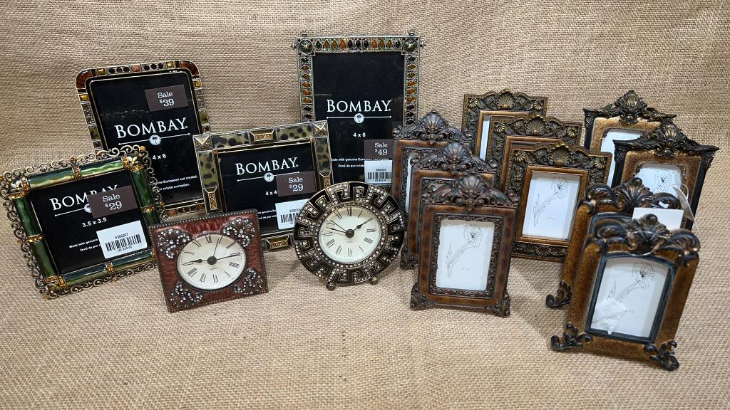 VARIOUS BOMBAY FRAMES, CLOCKS ETC (1 of 3)