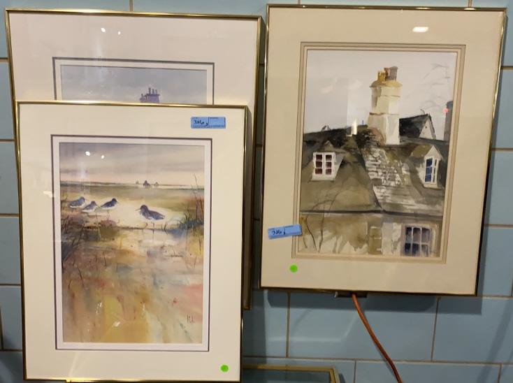 3 LG WATERCOLOR PAINTINGS BY R. CARTER (1 of 7)