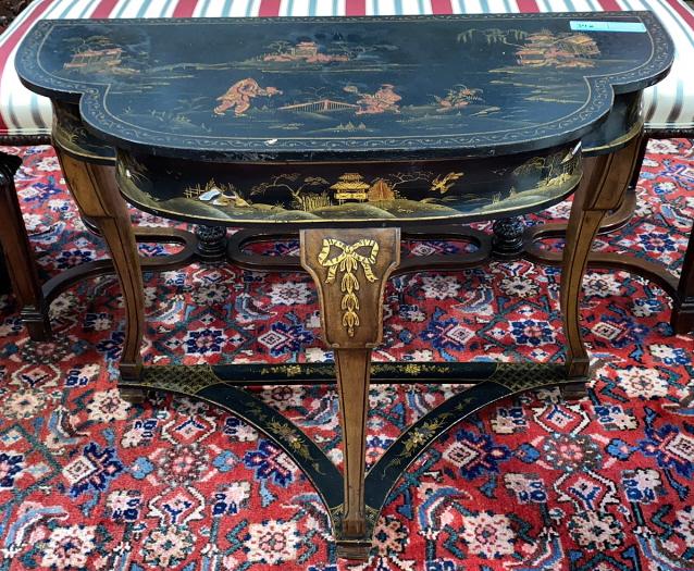 DECORATED ORIENTAL HALF TABLE (1 of 5)