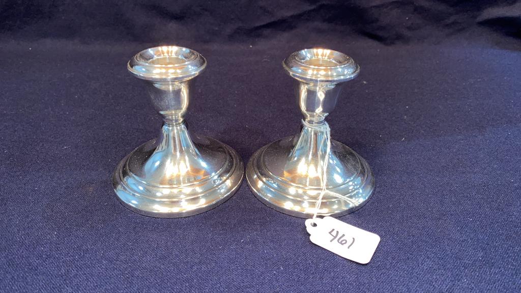 PAIR OF GORHAM STERLING CANDLESTICKS (1 of 2)