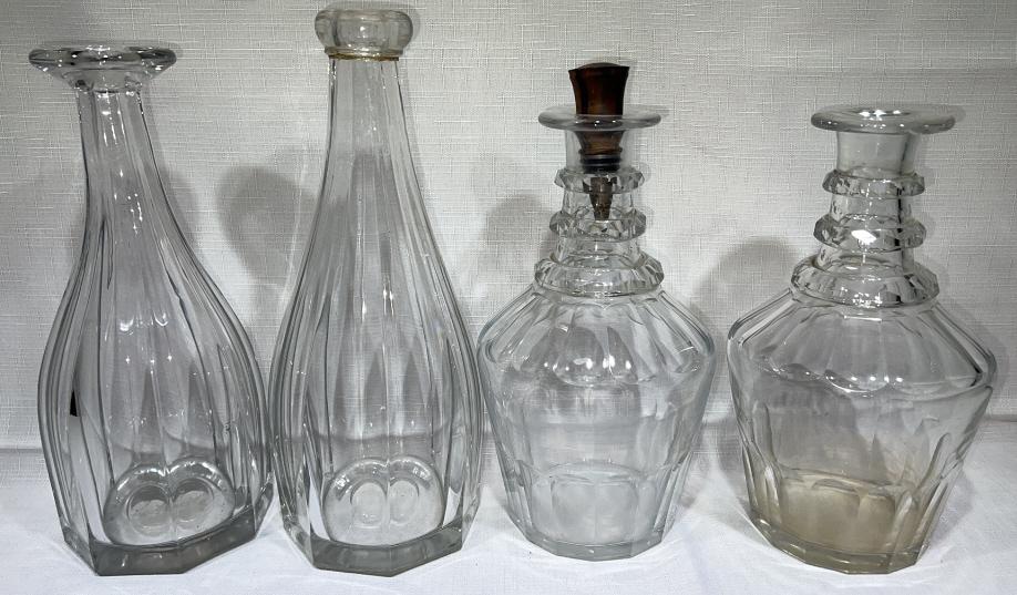1 PR ANTIQUE CRYSTAL DECANTERS & 2 DECANTERS (1 of 3)