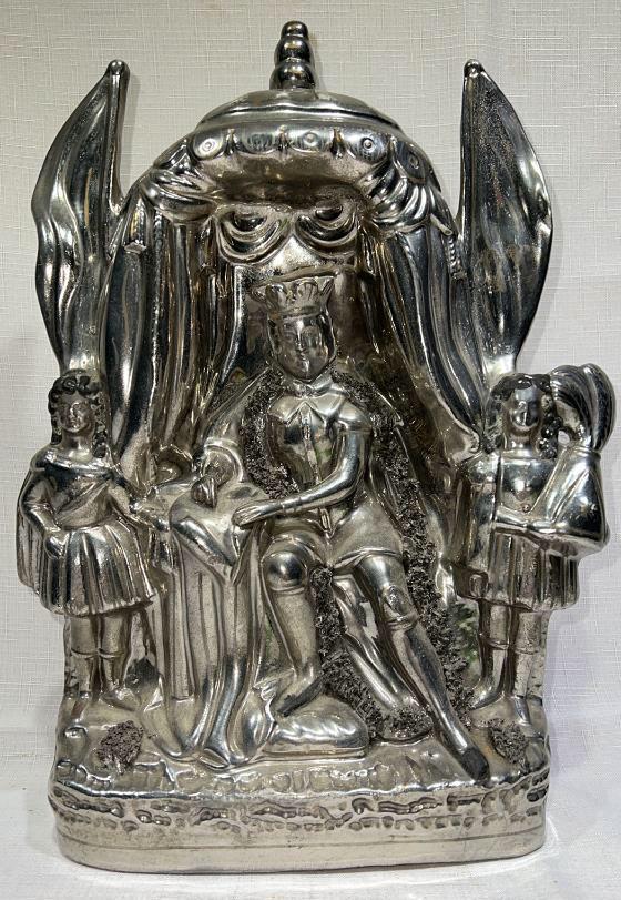 LARGE SILVER LUSTER STAFFORDSHIRE STYLE FIGURE (1 of 4)