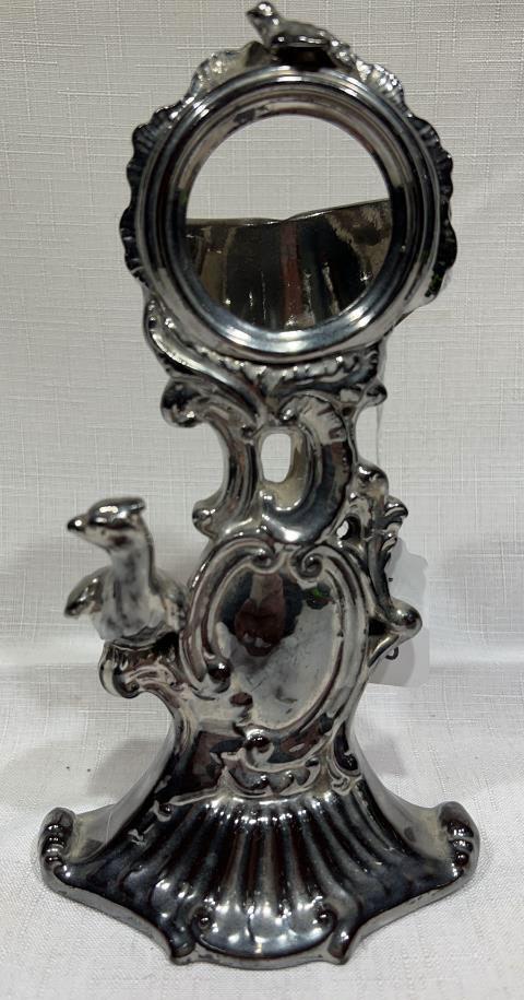 SILVER LUSTER POCKET WATCH HOLDER w/ PEACOCK (1 of 4)