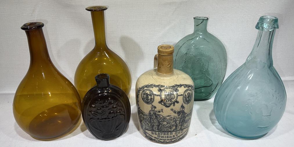5 ANTIQUE BOTTLES & STONEWARE WHISKEY JUG (1 of 11)