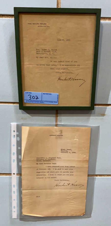 2 HERBERT HOOVER SIGNED LETTERS (1 of 5)