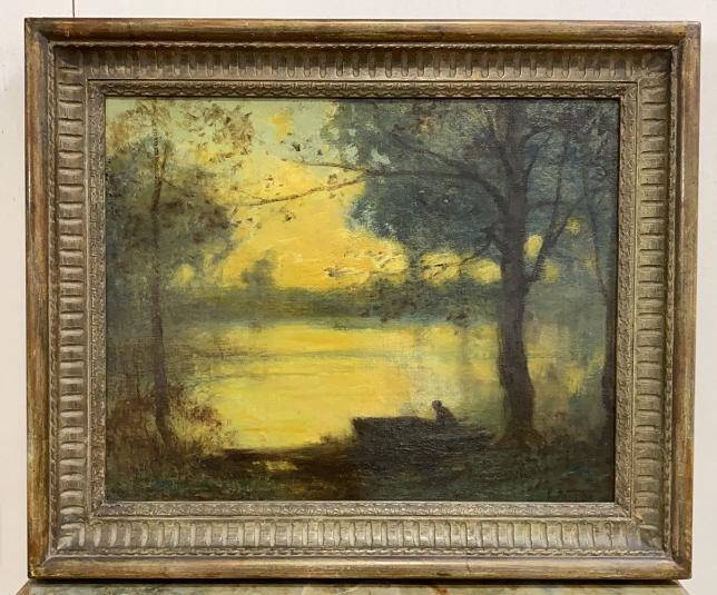 OIL ON CANVAS BY EDWARD POTTHAST OF LAKE SCENE (1 of 6)