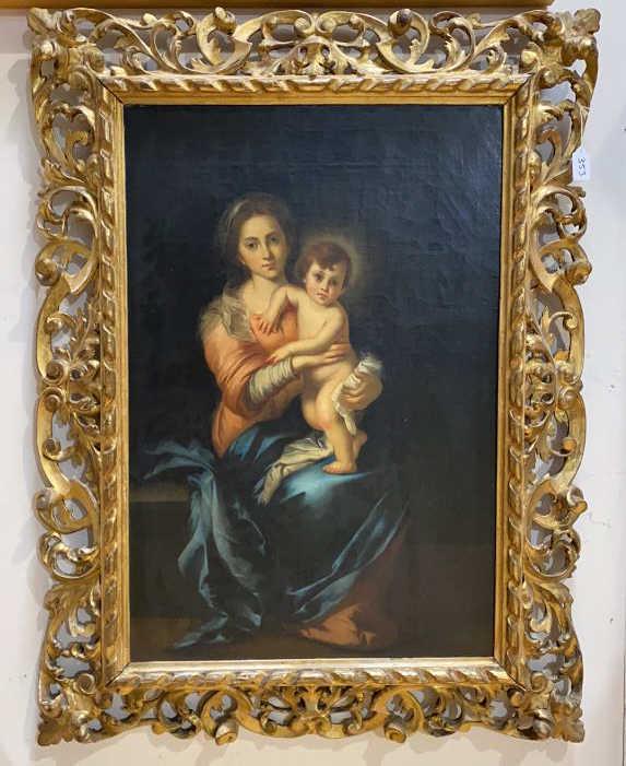 OIL ON CANVAS IN A HEAVILY CARVED GOLD GILT FRAME (1 of 5)