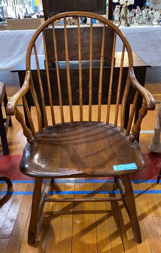 ANTIQUE BAMBOO WINDSOR ARM CHAIR: ~