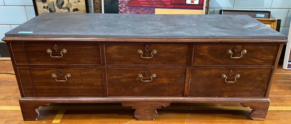 LG ANTIQUE ENGLISH KAS/ROBE BASE W/ MARBLE TOP (1 of 6)