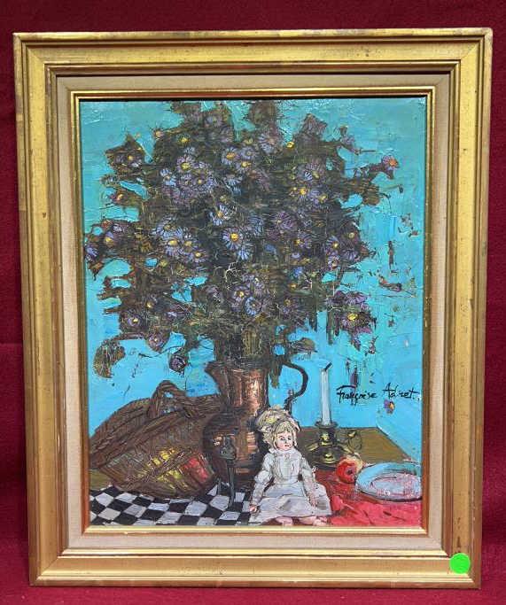 FRANCOISE ADNET STILL LIFE OIL PAINTING ON (1 of 4)