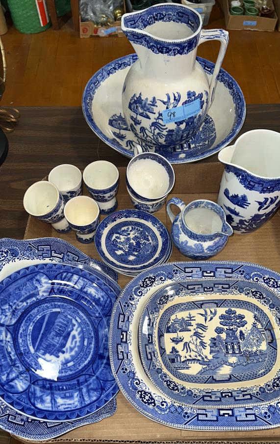 LARGE LOT OF BLUE WILLOW CHINA (1 of 5)