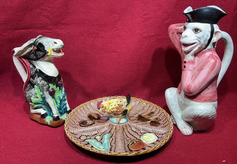 ITALIAN POTTERY PITCHERS, SERVING PLATE (1 of 7)