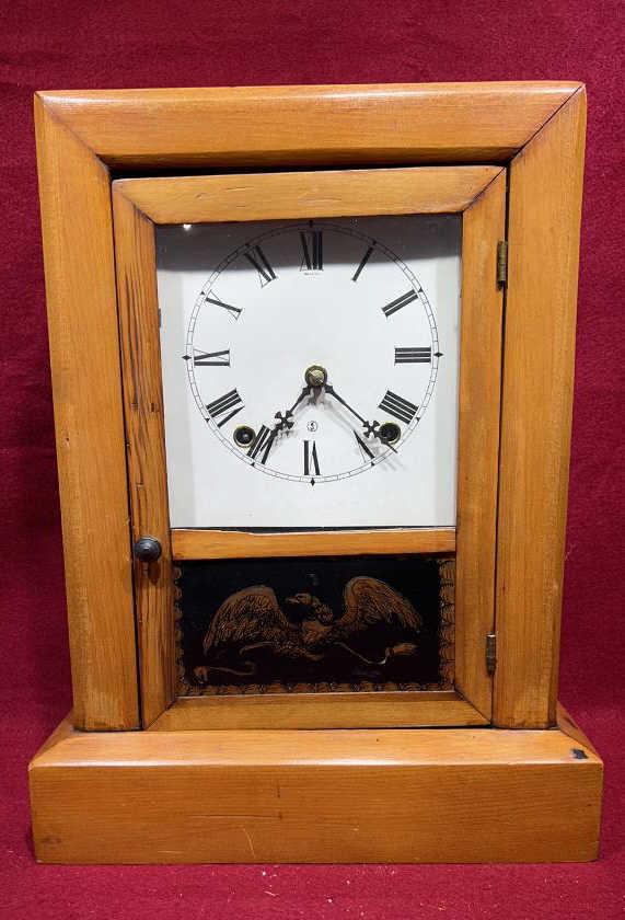 REVERSE PAINTED COUNTRY MANTEL CLOCK (1 of 7)