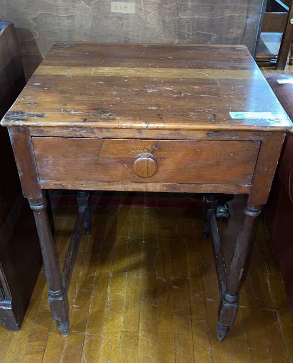 ANTIQUE 1 DRAWER COUNTRY WORK TABLE: ~