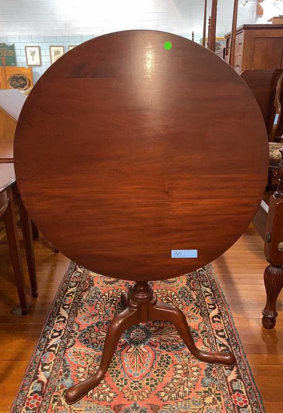 THE BARTLEY COLL. MAHOGANY TILT TOP TABLE: ~