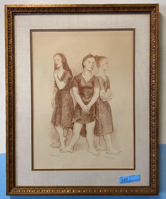 MOSES SOYER PRINT OF 3 GIRLS: ~