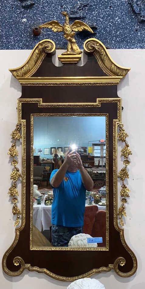 QUALITY MAHOGANY & GOLD GILT CHIPPENALE MIRROR (1 of 7)