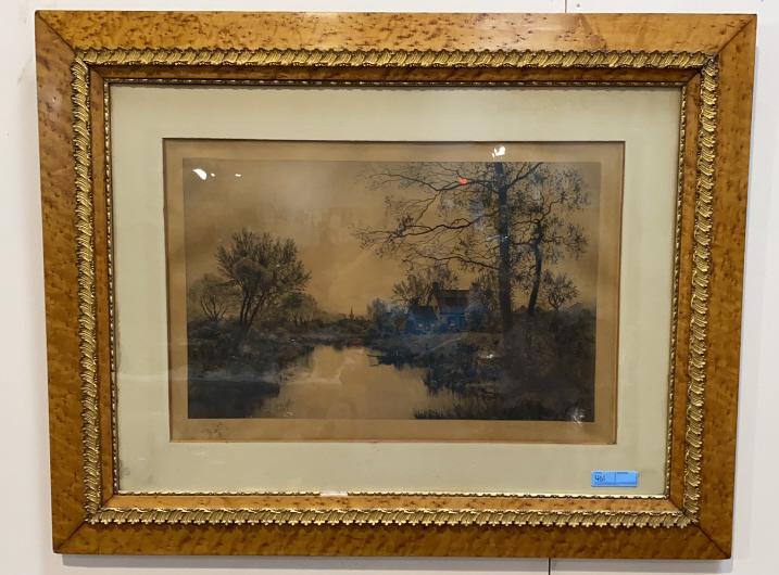 ANTIQUE FRAMED PRINT IN LG BIRDSEYE MAPLE FRAME (1 of 7)