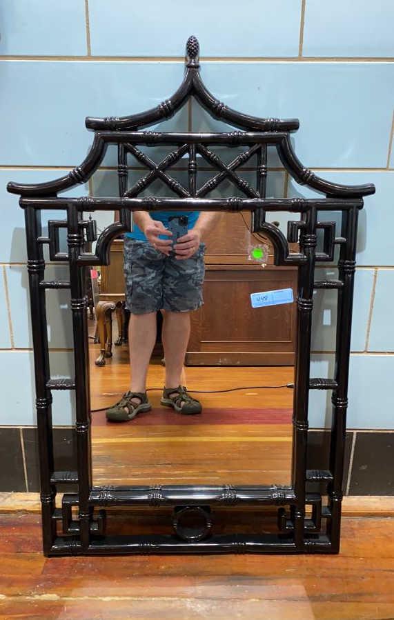 CONTEMPORARY ORIENTAL BAMBOO STYLE MIRROR (1 of 3)