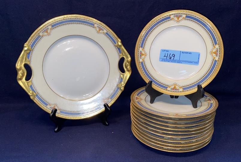 LIMOGES HAND PAINTED 12 PC DESSERT SET (1 of 4)
