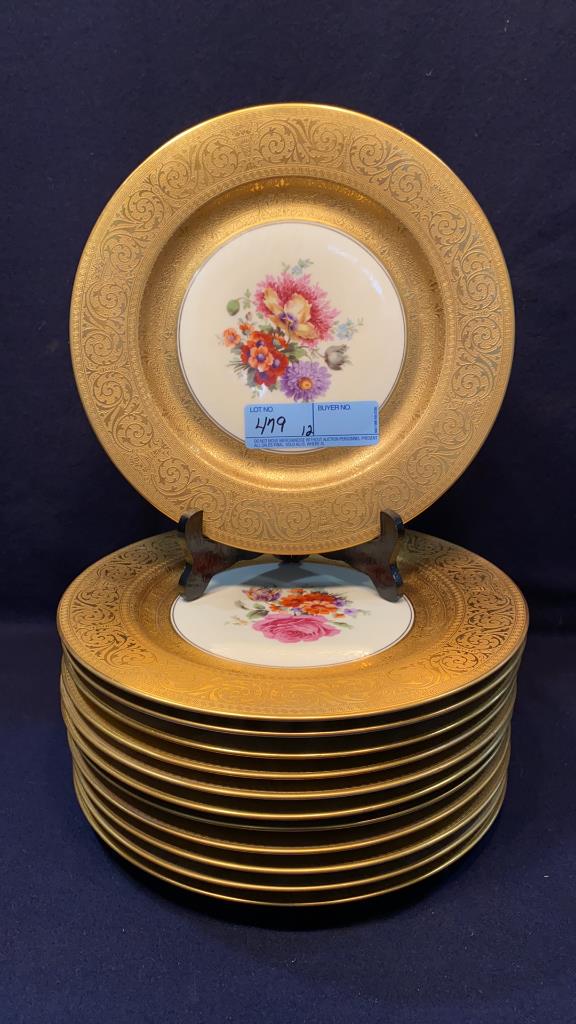 SET OF 12 CROWN IMPERIAL GOLD RIMMED DINNER (1 of 4)