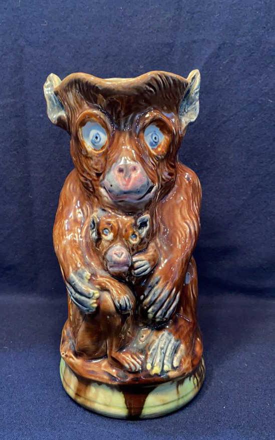 MAJOLICA "MONKEY" PITCHER ~ 10" TALL (1 of 4)