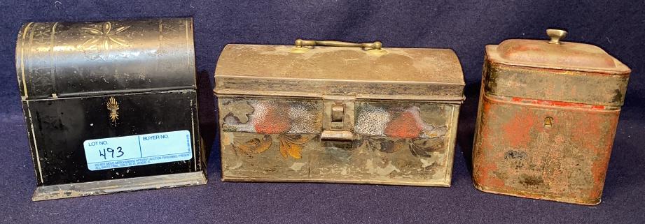 3 TOLEWARE DECORATED BOXES (1 of 6)