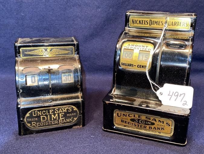 2 VINTAGE CASH REGISTER CHILD'S BANKS (1 of 5)